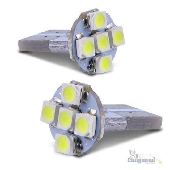Par Lâmpadas LED T10 5W Pingo 5 LEDs 12V 